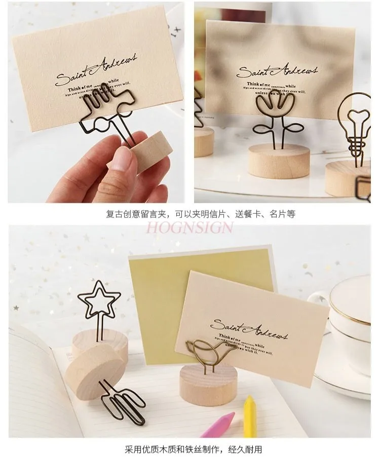 3 Buah Klip Catatan Kayu Klip Foto Lucu Ornamen Dekorasi Desktop