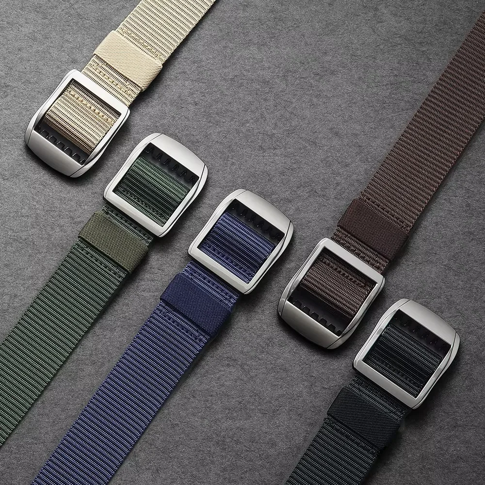 Multi Function Men's Canvas Belt Breathable Thickened Quick-Release Buckle Belt with Automatic Buckle Nylon Belt Unisex