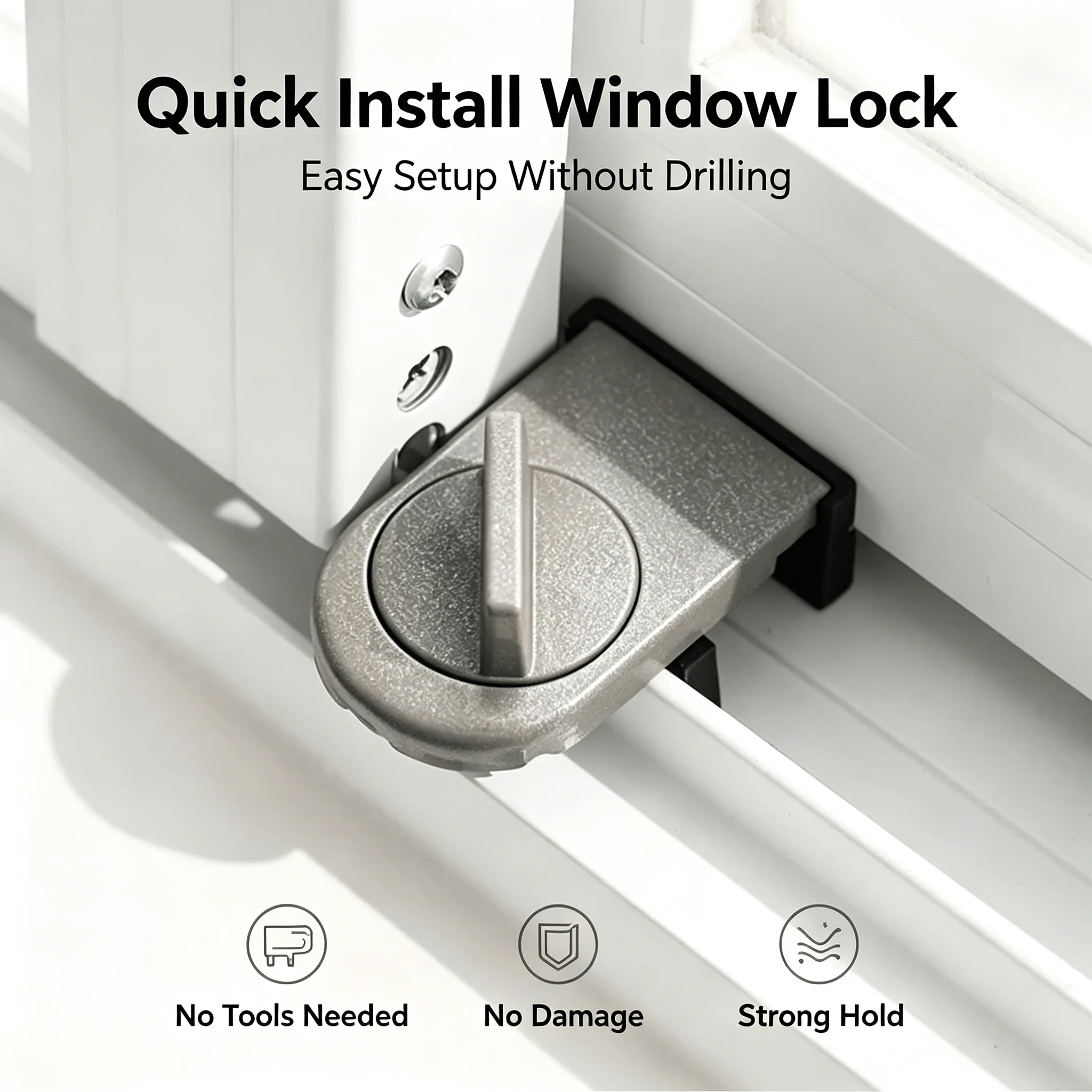 Child Anti‑Fall Window Safety Limiter No‑Drill Anti‑Theft Sliding Door Latch High‑Rise Protective Lock for Household Use