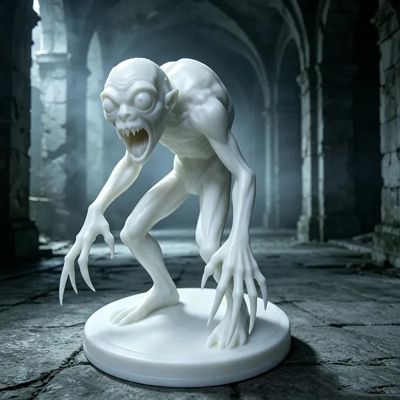 Action Figure Goth Monster Miniature 3D Printed Spooky Skeleton Creature Figurine Halloween Party Desk Decor Gift Statue