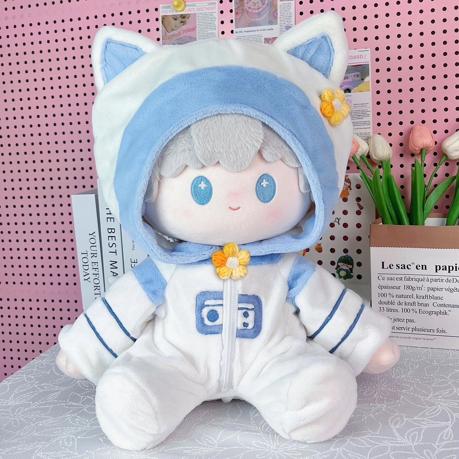 Anime 40cm Seated Cotton Doll Clothes Toy Cute Spaceman Outfit Props  Astronaut Cosplay Dolls Accessories