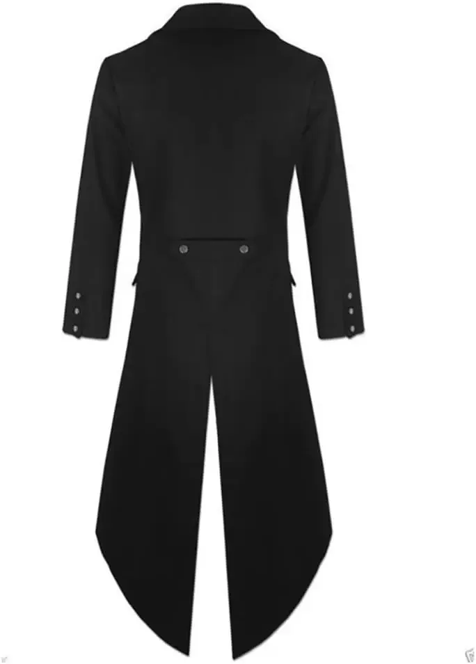 Mens Steampunk Gothic Jacket Victorian Tailcoat Vintage Halloween Costume Tuxedo Coat Uniform view 2