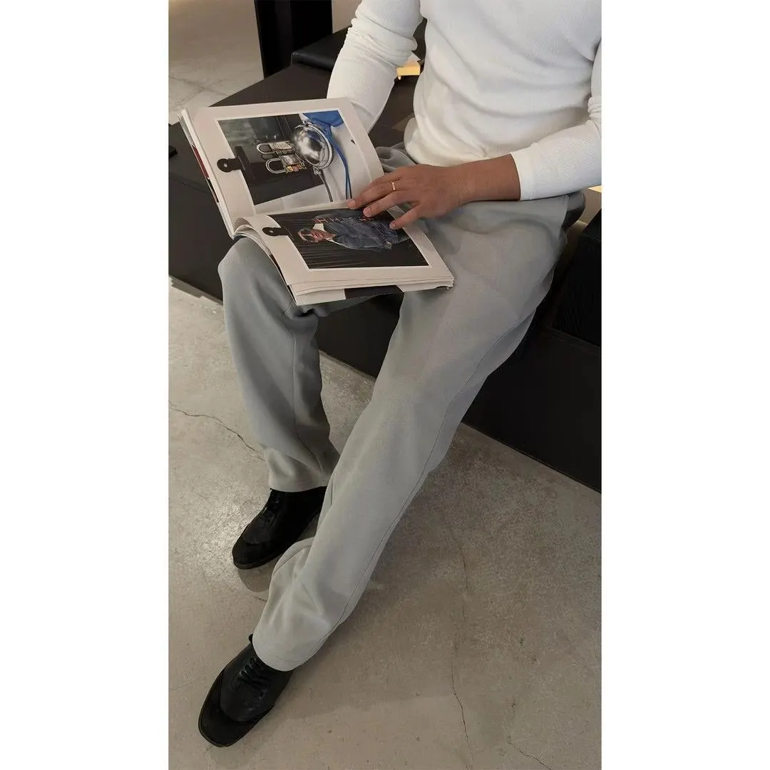 Autumn Winter Man/Woman Jogging Straight Sweatpants Street Style Wide Leg Pants Casual Solid Colors Versatile Loose Men's