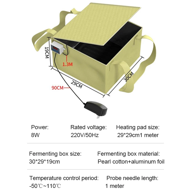 Bread Dough Fermentation Box Yogurt Maker Temperature Adjustable Rice Wine Natto Fermenting Machine Raising Proofer Meals Heater