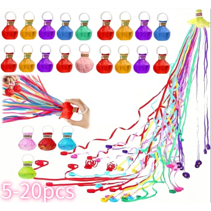 5-20pcs Hand Throw Confetti Poppers No Mess Paper Crackers Colorful Throw Streamers Poppers for Wedding Birthday Party Supplies