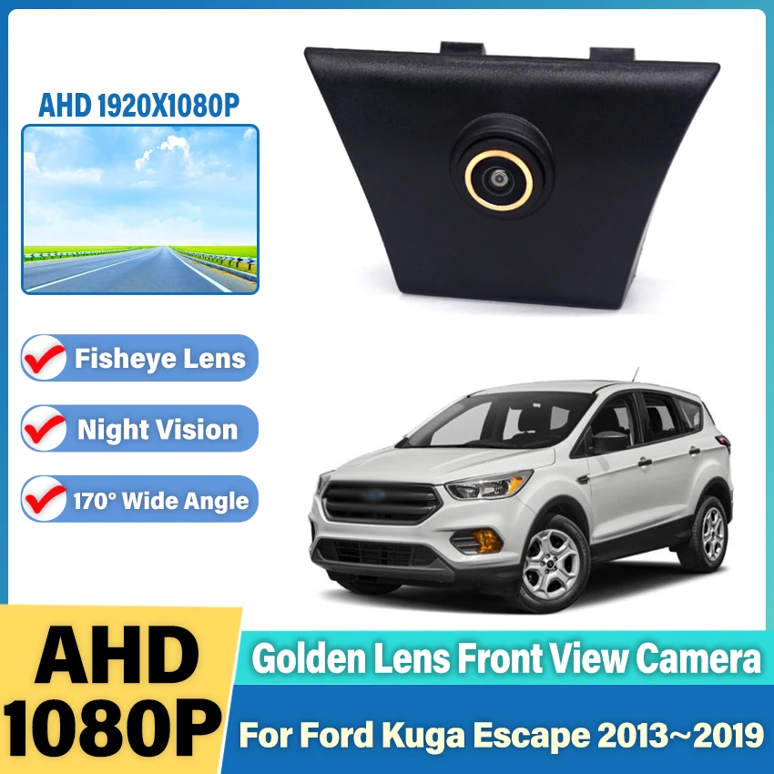 

AHD 1080P Fisheye CCD Car Front View Parking Positive Logo Camera For Ford Kuga Escape 2013 2014 2015 2016 2017 2018 2019