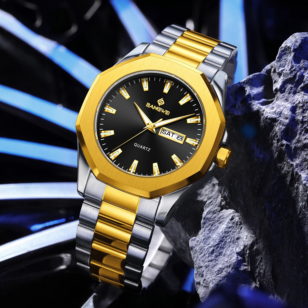 BANGWEI New Fashion Quartz Man Wristwatch Business Luxury Mens Watch Sport Waterproof Luminous Date Watches Men Gift Relojs+Box