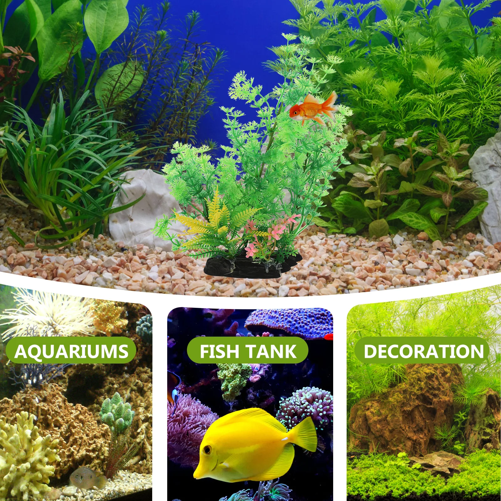

2 Pcs Aquarium Plant Decor Artificial Fish Tank Plants Lifelike Safe Premium Materials Fish Hiding Bright Colors Aquarium Grass