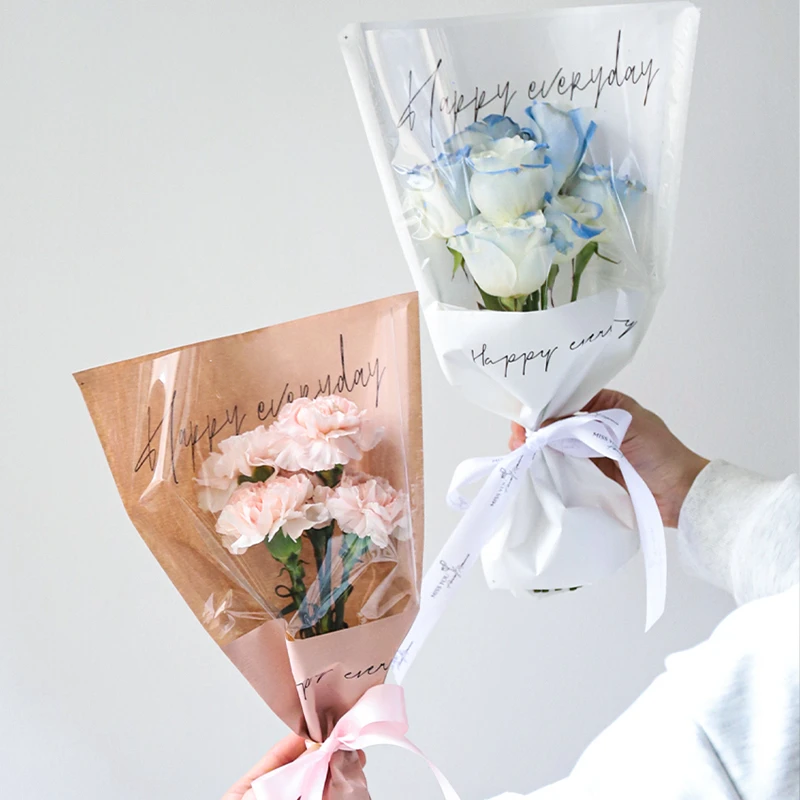 Xshelley Lot de 24 bouquets de fleurs de 8 couleurs emballage cadeau, papier d'emballage imperméable 58 x 58 cm