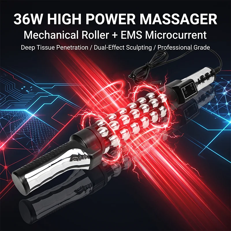Electric Infrared Roller Massage Stick 360 Rotating Therapy Weight Loss Cellulite Removal Hip Lifting Body Massage