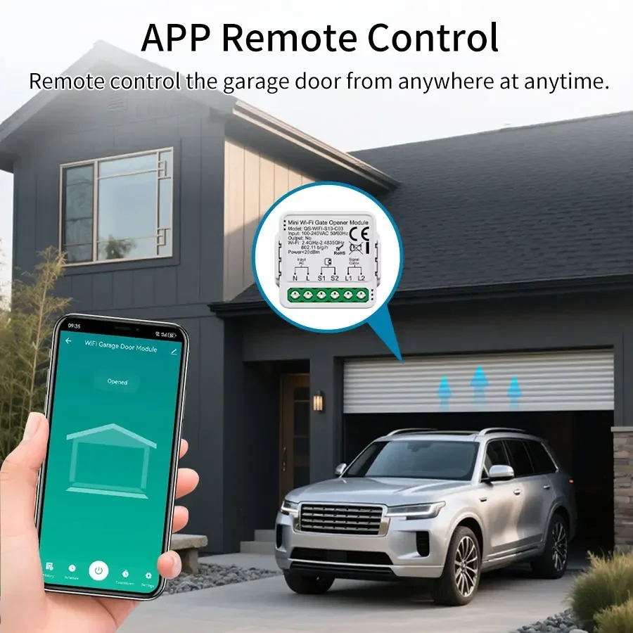 Tuya wifi zigbee controlador abridor de porta de garagem motorizado módulo abridor de portão de controle de voz 110v 240v vida inteligente
