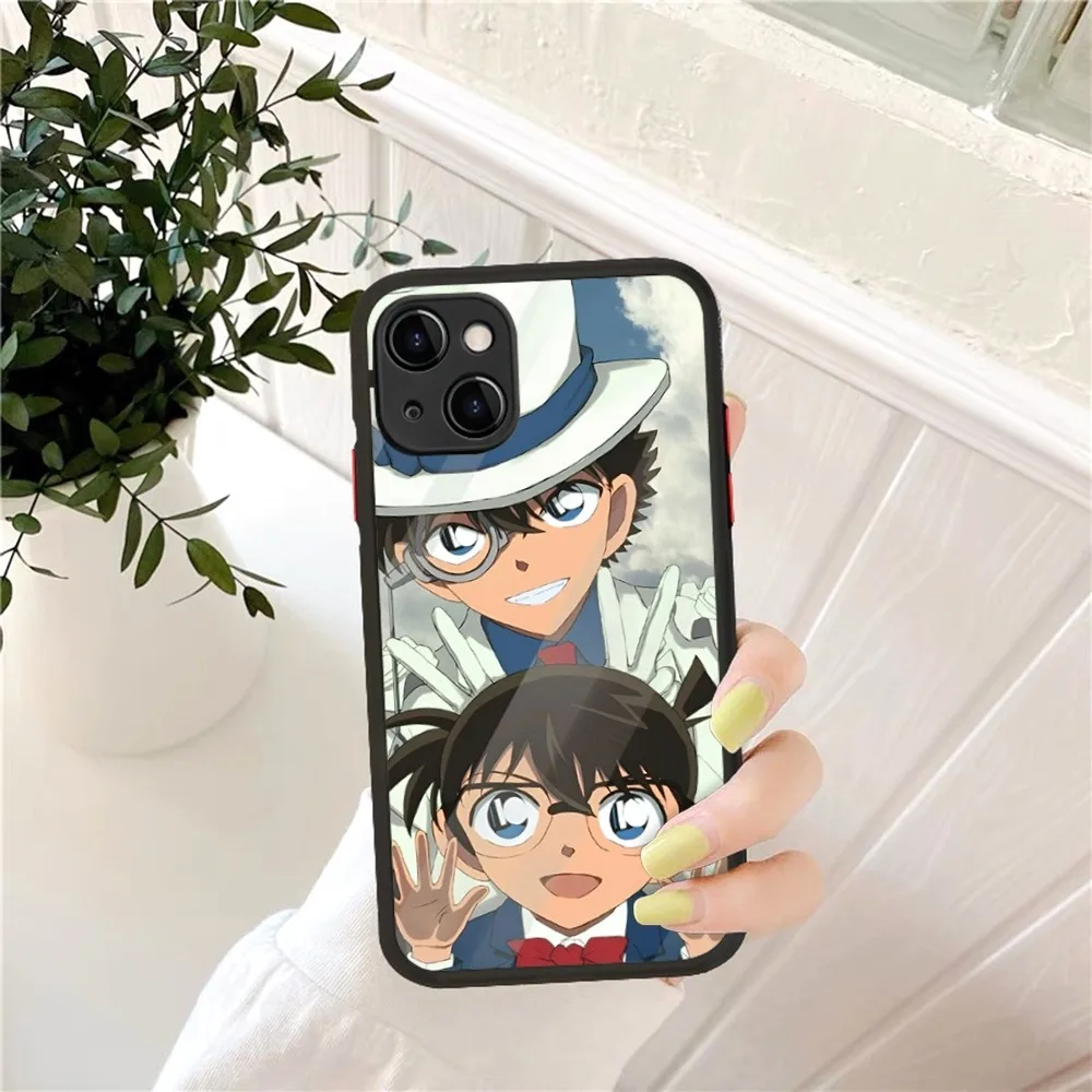 D-Detective C-Conan Phone Case for iPhone 14 11 12 13 Mini Pro Max 8 7 Plus X XR XS MAX Translucent Matte Cover