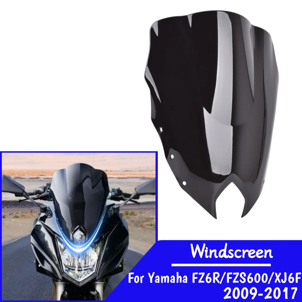 Parabrisas para motocicleta Yamaha FZ6R XJ6F 2009-2017 2016 FZS600, pantalla frontal, deflectores de aire, accesorios