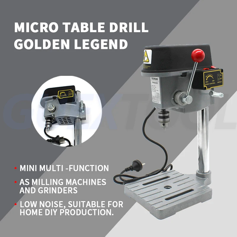 Benchtop Drill Press Stand 340W 3 Speed Mini Electric Wood Hole Drilling Machine Bit 1mm-10mm Micro Table Drill