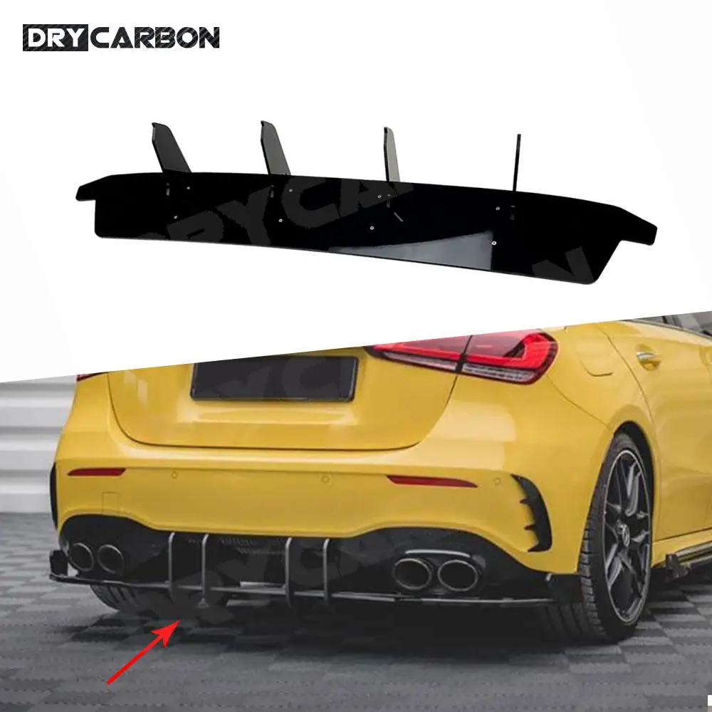 

Car Gloss Black Rear Bumper Lip Diffuser Decoration Trim Parts for Benz A Class W177 V177 A35 A45 AMG Hatchback 2019-2023