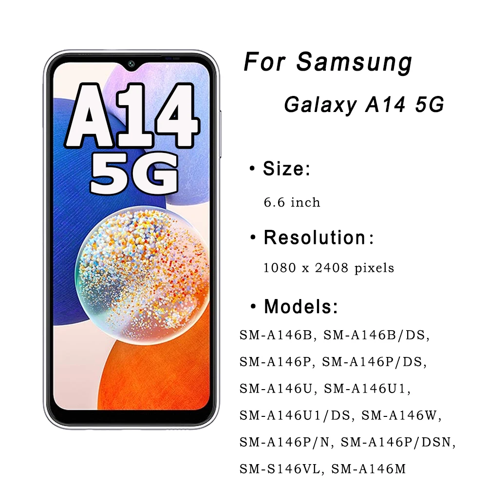 OEM Screen For Samsung Galaxy A14 5G Display A146 Touch Screen Digitizer Replacement Parts for Samsung A146B A146P 146U A146M image 2