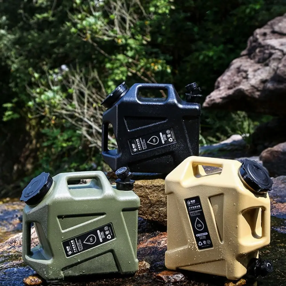 

12L Outdoor Drinking Bucket Large-Capacity Leak-proof Water Storage Container Wear-resistant PE Camping Water Tank