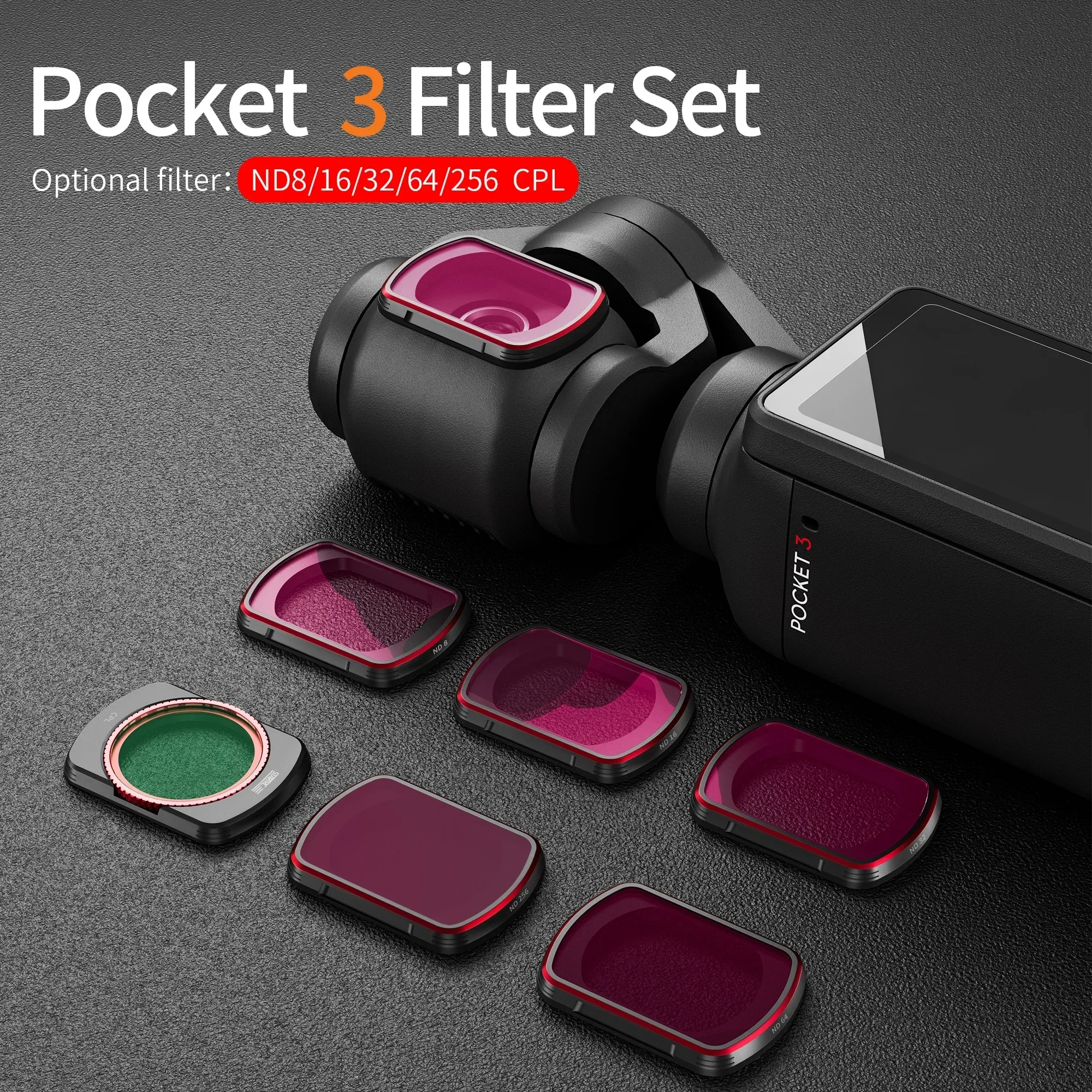 For DJI Pocket 3ND Filter Set Camera Lens Filter CPL UV ND8 ND16 ND32 ND64 ND256 Star Filters Osmo Pocket 3 Accessories