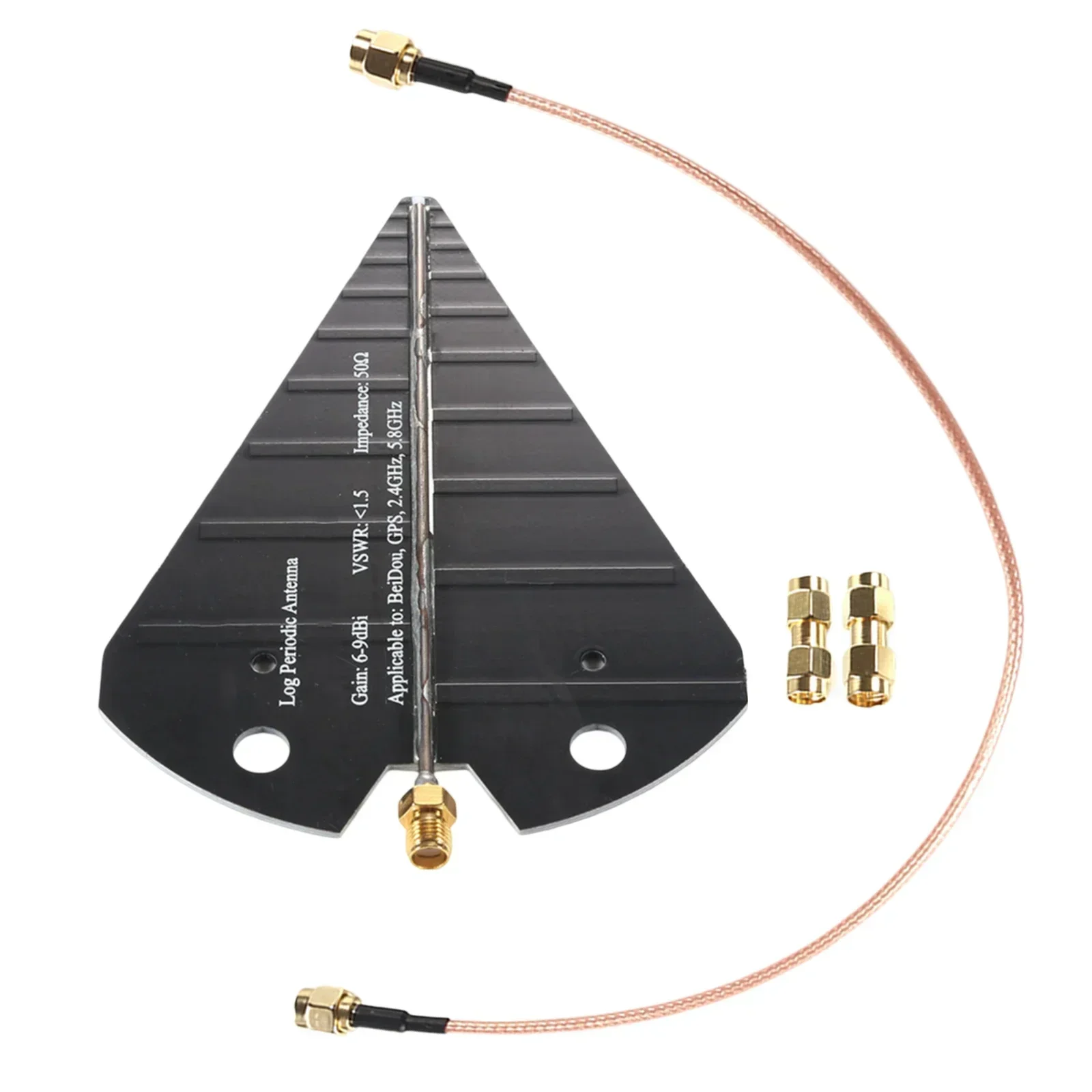 HT5 Mini Log Periodic Antenna Directional Antenna 1300MHz-10GHz 6-9dB For Receive Transmit Sign Localization Lateralization