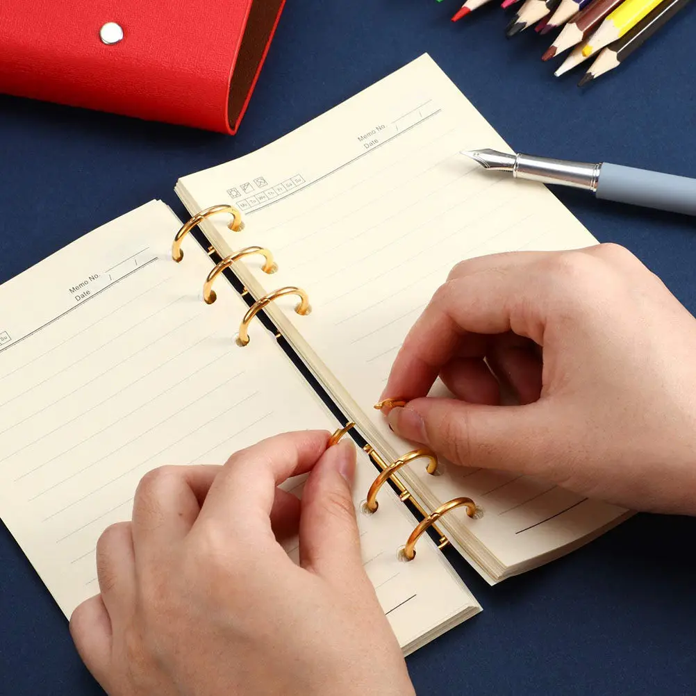 6Pcs Sturdy Binding Rings Premium Loose Leaf Binding Ring for Memo Filing Document Sorting Writing Notebook Coil Snap Closure