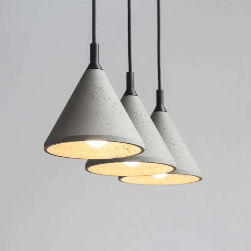 Modern Nordic Minimalist Industrial Pendant Lamp Cement Terrazzo Hanging Light for Dining Room Kitchen Island Bedroom Bedside