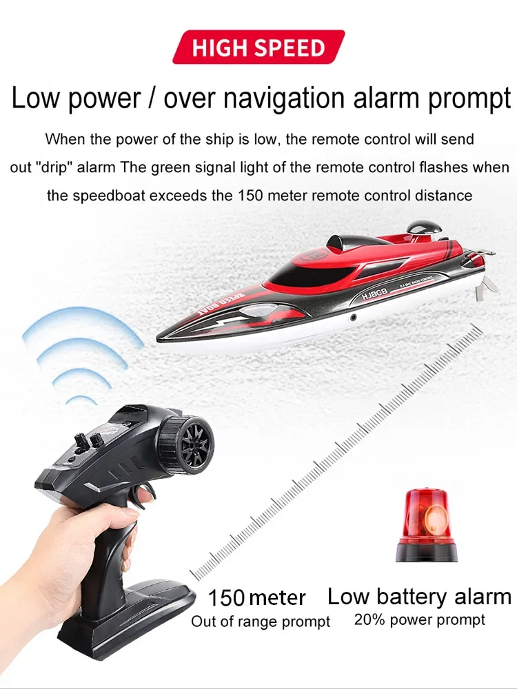 HJ808 RC Boat 2.4Ghz 25km/h High-Speed Remote Control Racing Ship Water Speed Boat Children Model Toy