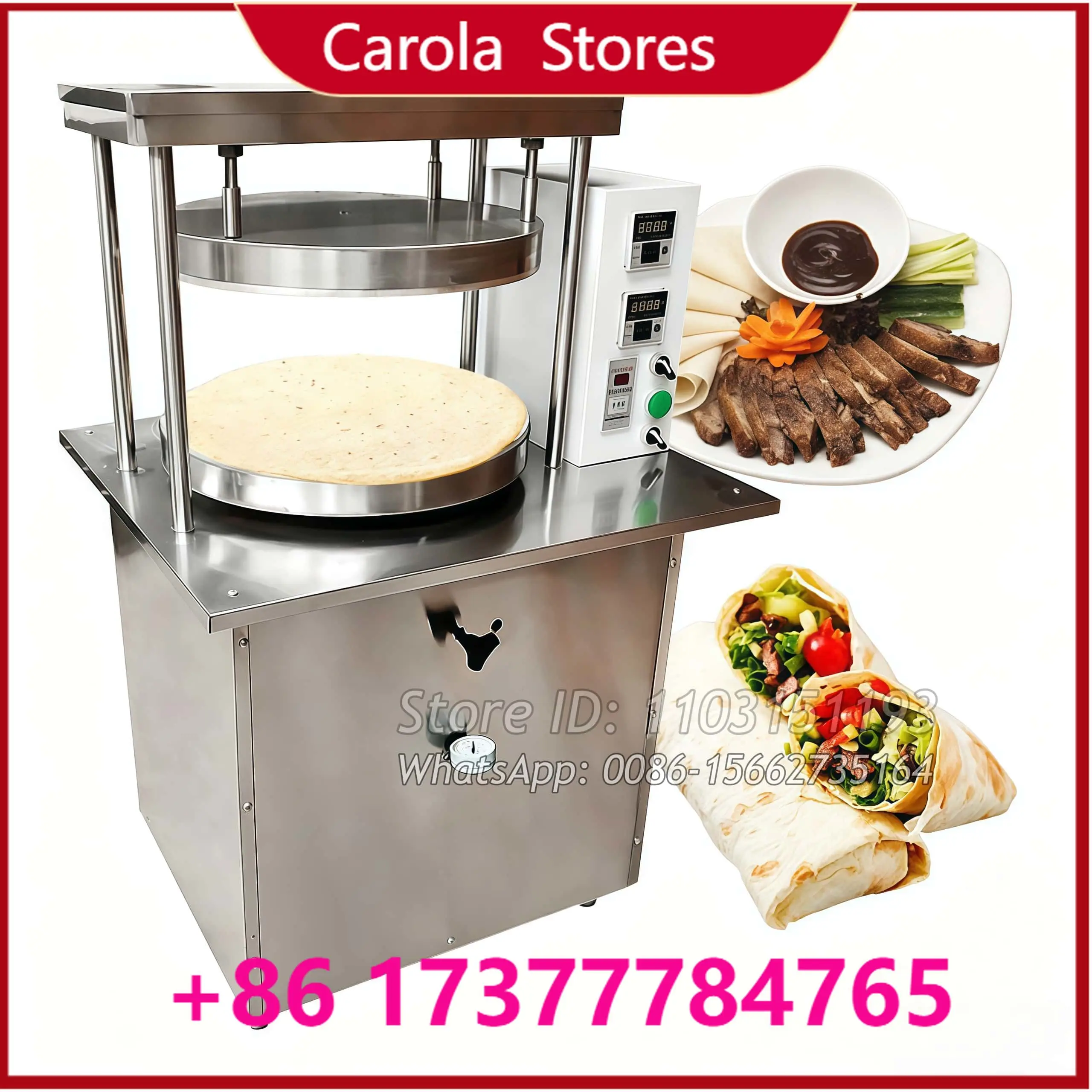 Hydraulic Pancake Maker Thin Cake Forming Machine Tortilla Roti Machine Dough Pressing Pizza Flour Heat Press Machine