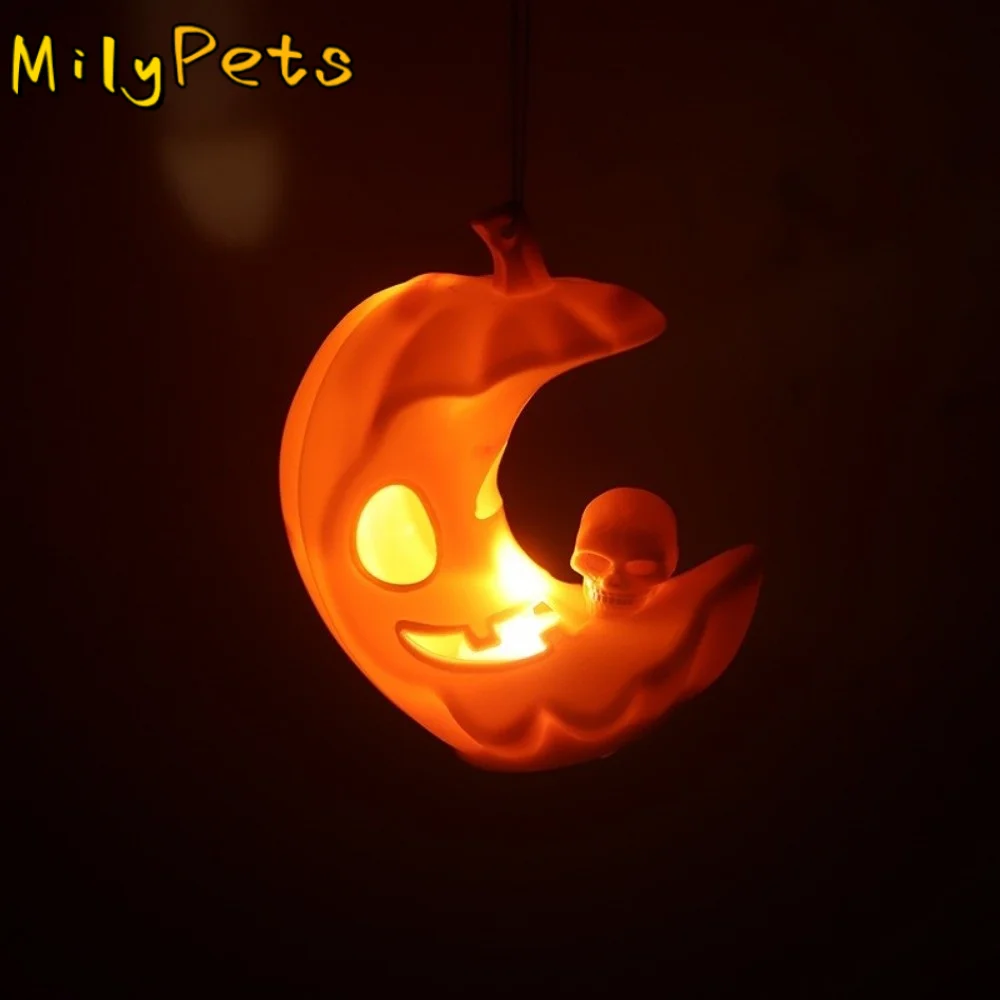 12個入り-光るハロウィンパンプキンライト-怖いプラスチック製スカルライト-ポータブルクリエイティブパンプキンオーナメント-ナイトライト