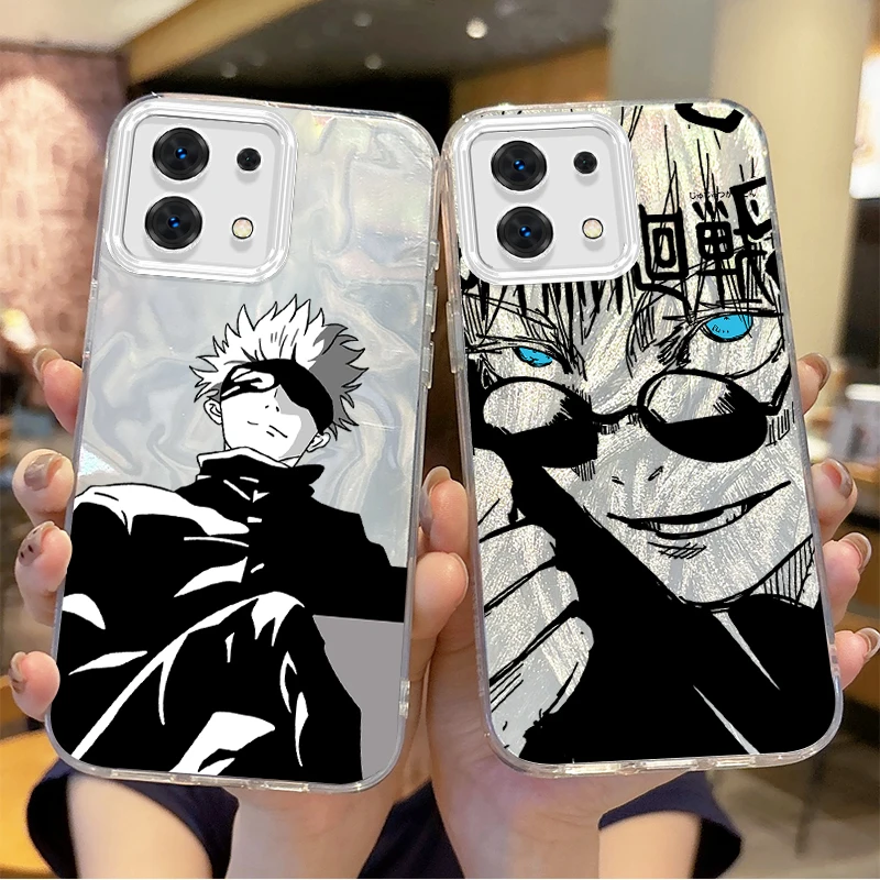 J-Jujutsu K-Kaisen Anime Phone Case for Redmi Note 13 12 11 10 9 ProPlus 13C 12C 10C 9C A2 A1 Feather Yarn Hard Shockproof Cover