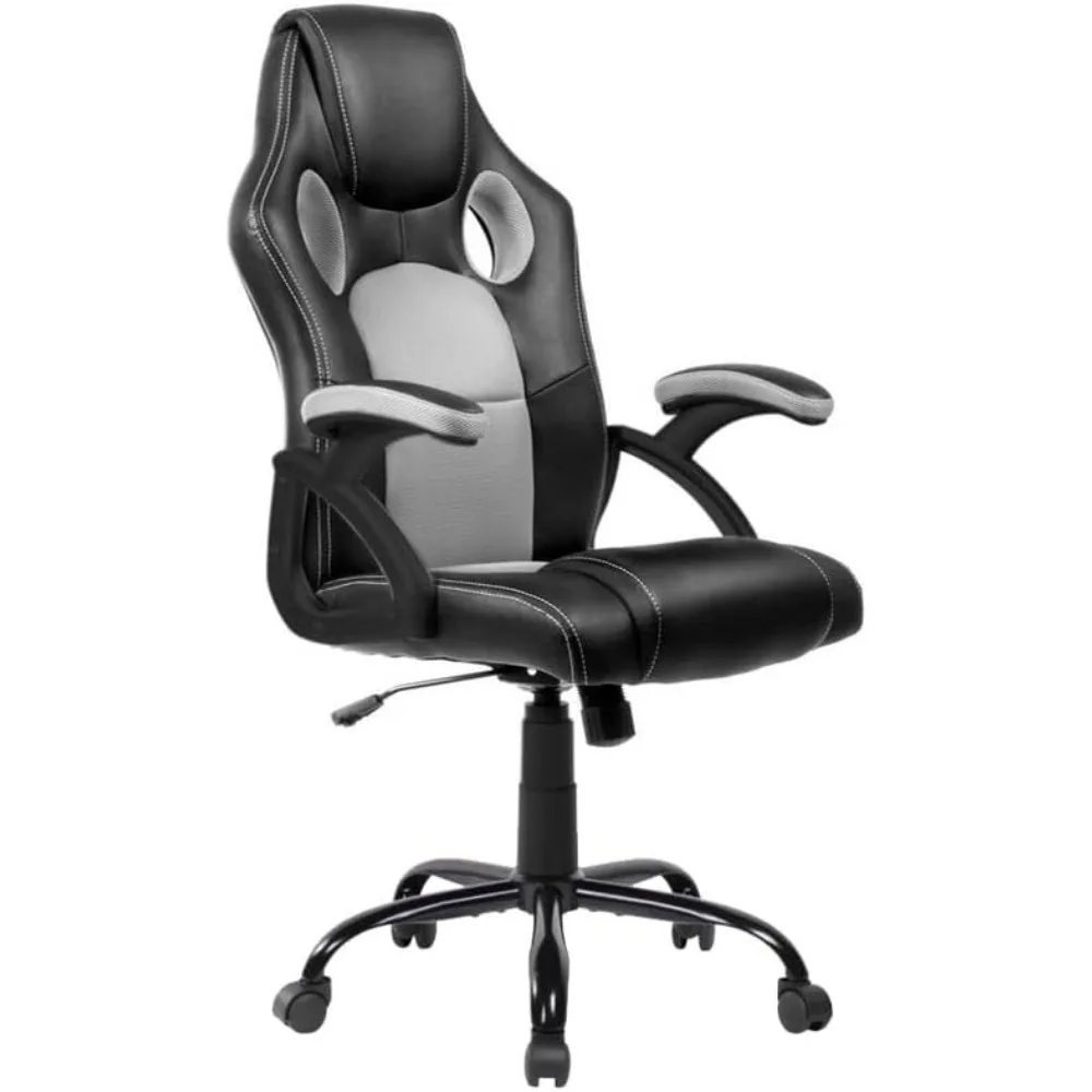 DORMIDAN Silla Gaming SR-1 Gris Silla de Oficina Giratoria Regulable en Altura con Respaldo para Videojuegos