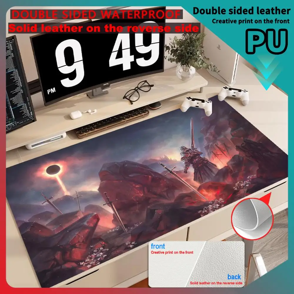 XXL Table Leather Carpet Mausepad Laptop PU Mice Pad 900x400mm Mousepad Computer Gamer Mousepad Dark Souls Keyboard Desk Mat Hot