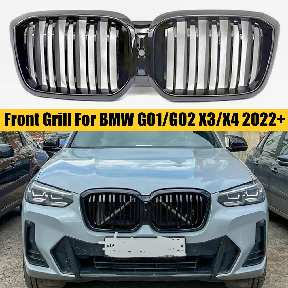 

For BMW X3 G01 X4 G02 LCI 2022 2023 Car Front Bumper Kidney Grill Racing Grille Double Line Single Replacement Car Accessories