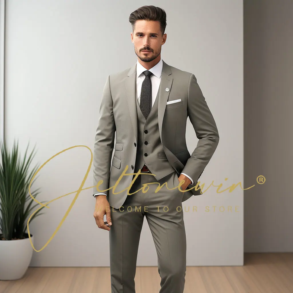 

Men's Suit 3 Piece Set Wedding Banquet Groom Best Men's Business suit Blazer Pants Terno Masculinos Completo Costume Homme