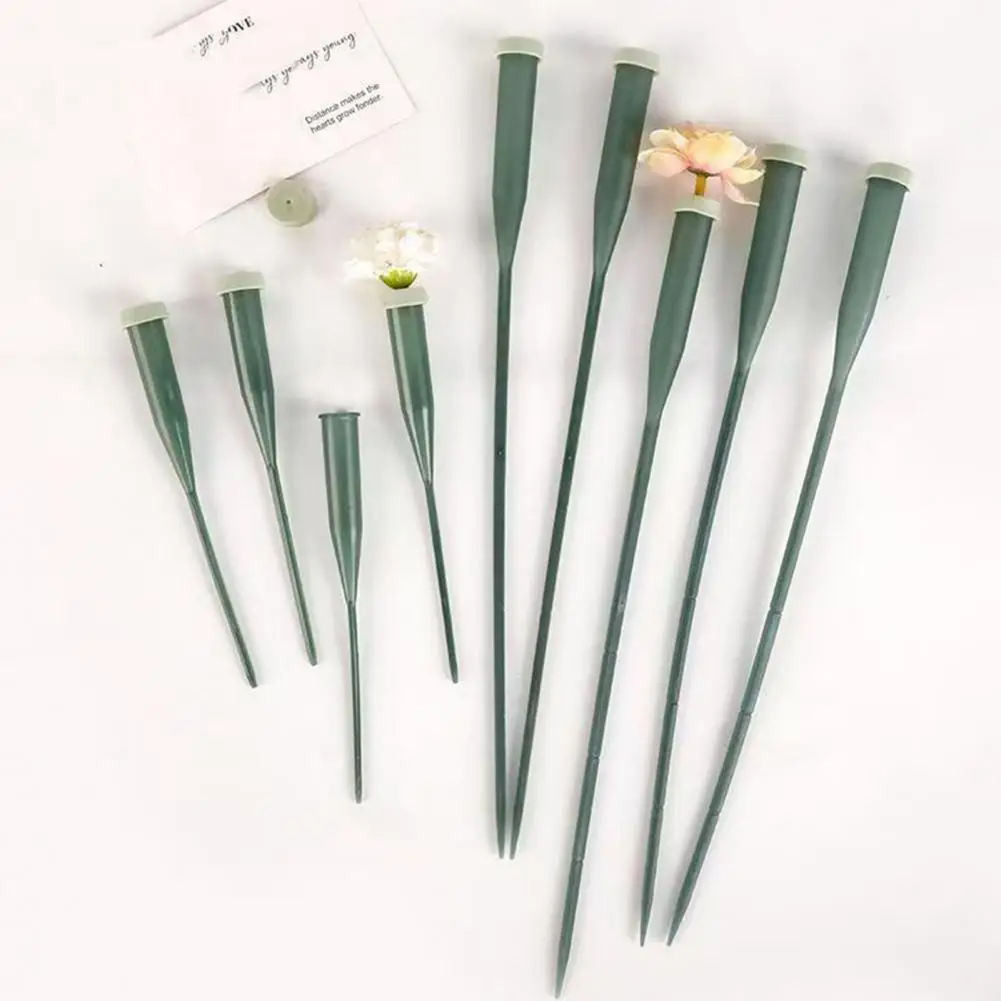 25 Pcs 6 Inch/12 Inch Flower Tube Reusable Green Floral Water Tubes Plastic Stem Water Tubes with Silicone Caps Florist Supplies