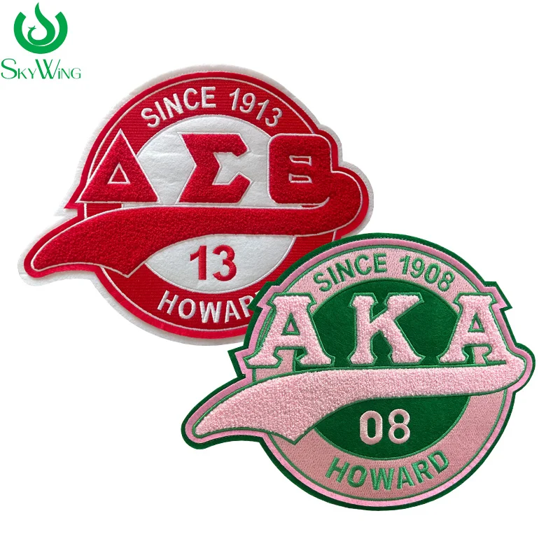 

Round Greek Letter Delta Sigma Theta Sorority Since 1913 AKA with Tail Chenille Iron on Patch for Jacket