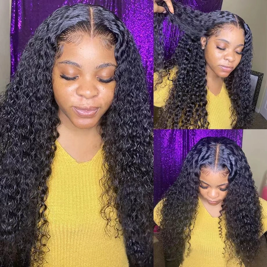 Curly Human Hair Hd Lace Frontal Wig 40 Inch Hair 13x4 13x6 Deep Water Wave Lace Front Wig Deep Wave Wigs For Brazilian Women