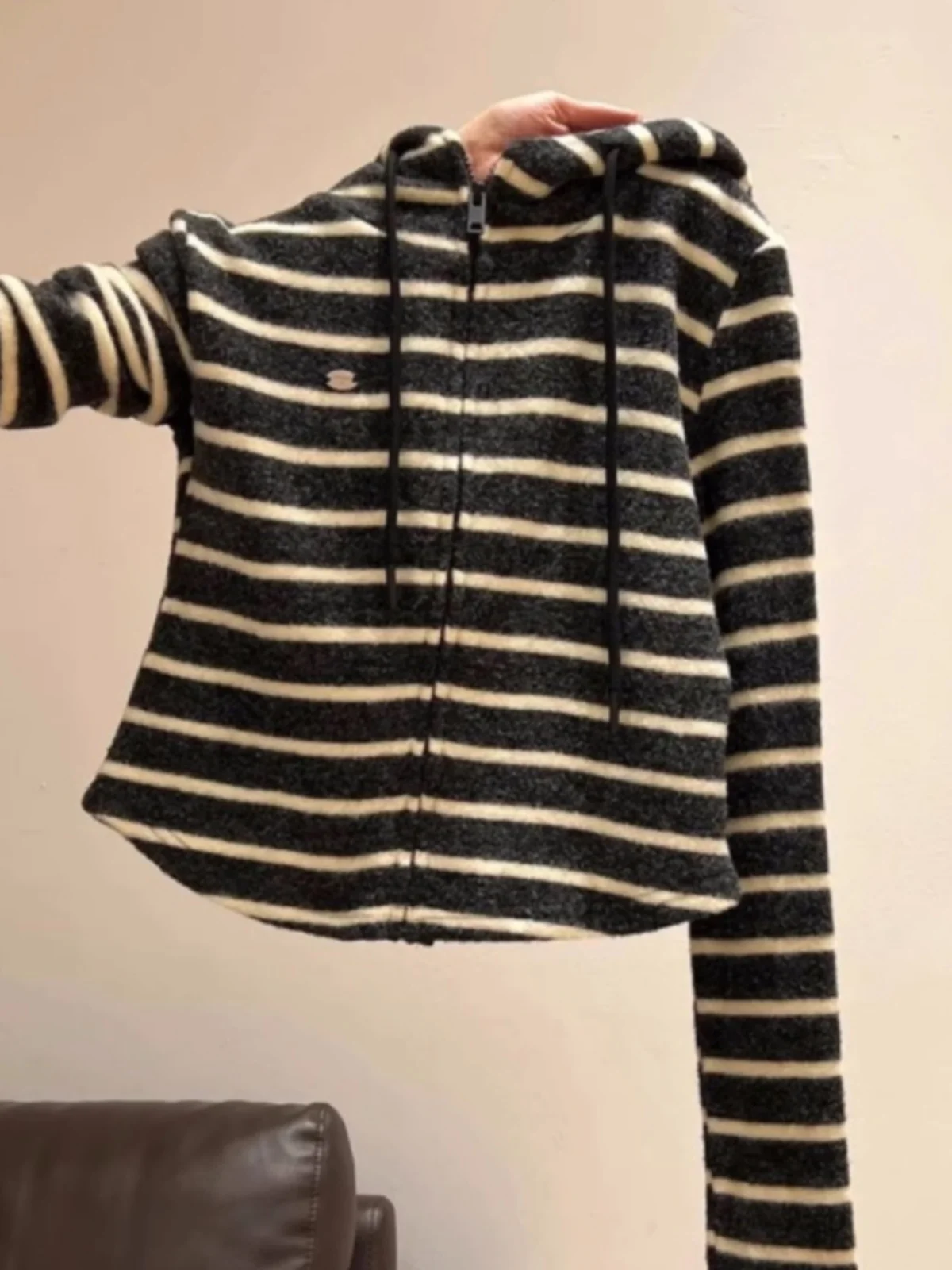 

Slim Fit Long Sve Knitted Cardigan Women's Spring 2025 Hooded Sweater Jaet Korean Sle Versatile Trendy Commute Sle