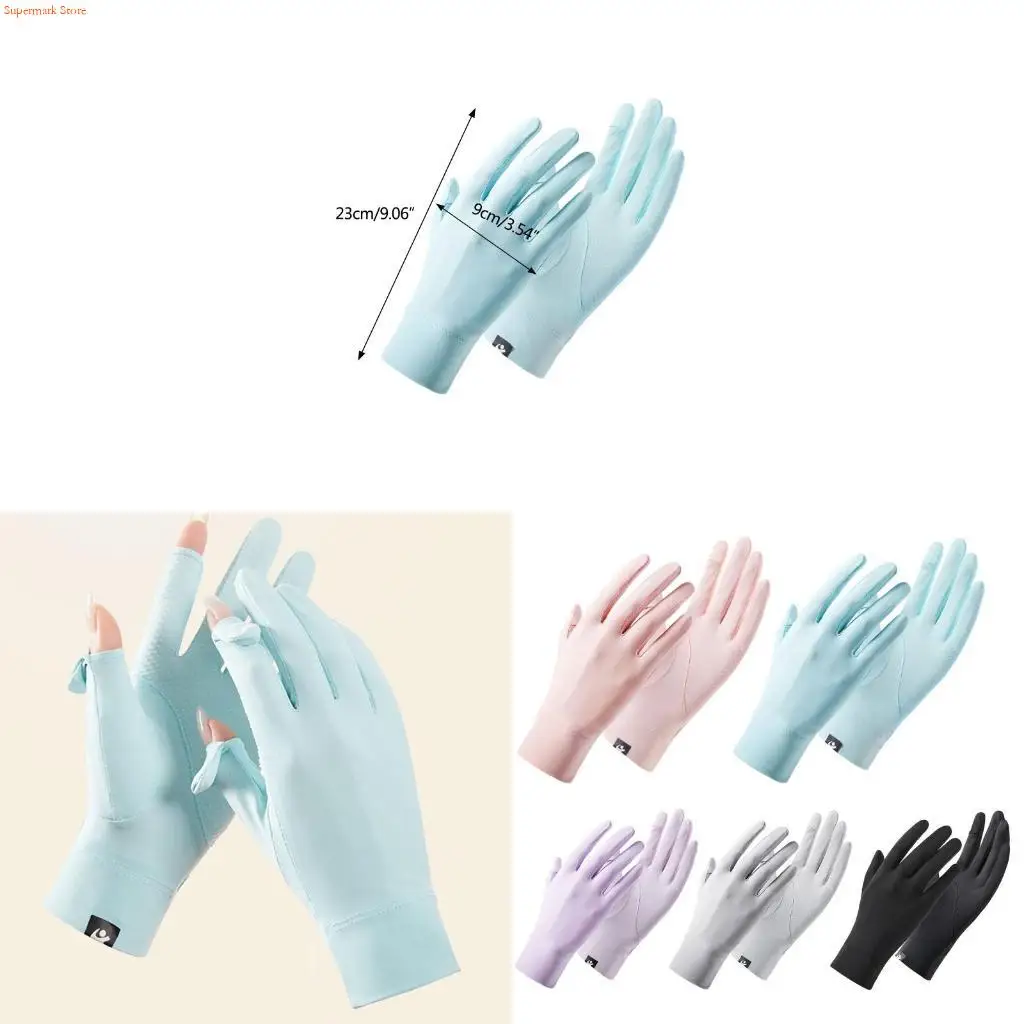 Q5WE Fashion Gloves for Men & Women Outdoor Sports Two-finger Exposed Gloves Breathable Summer Hiking Cycling Fishing Gloves