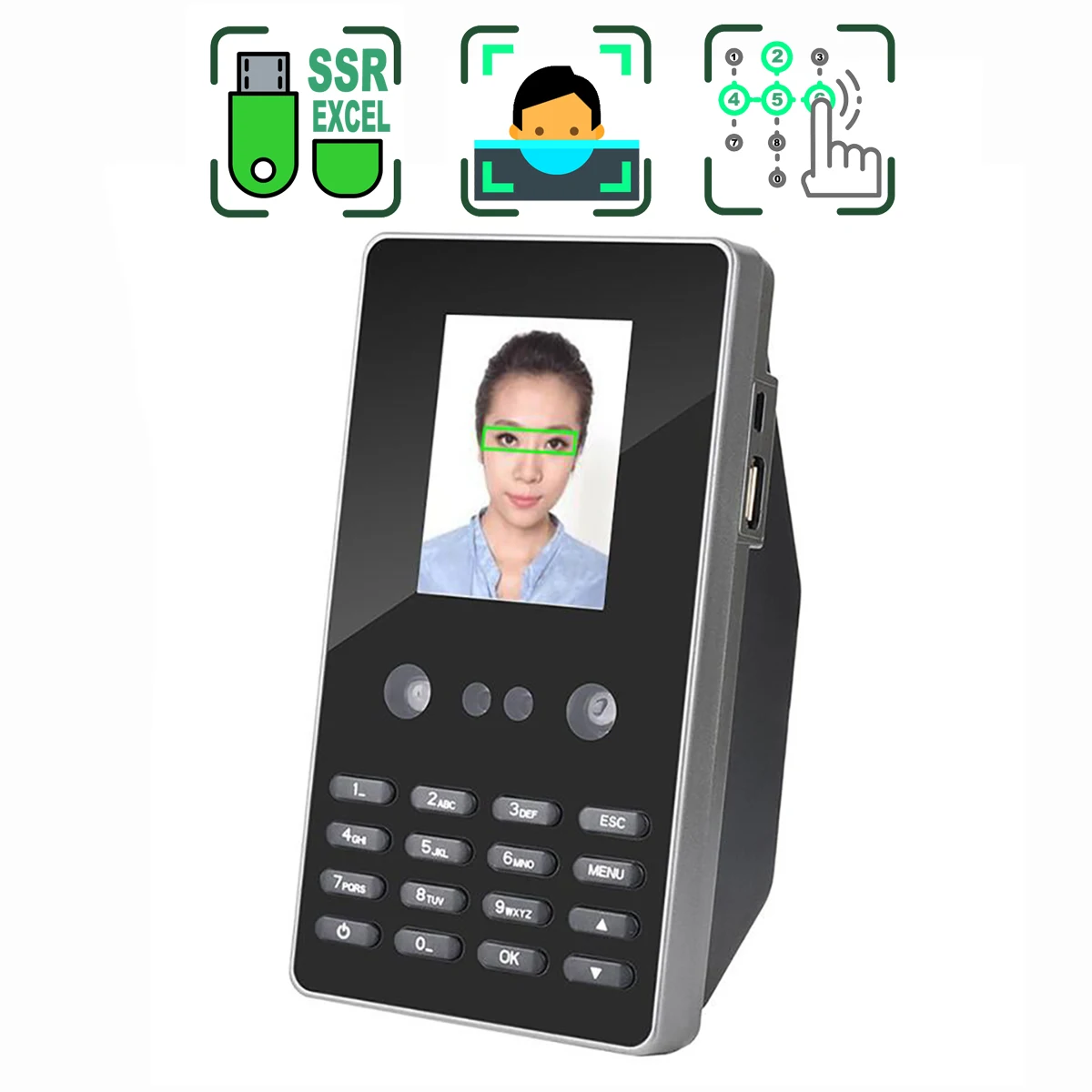 F2 Self Service Excel Report Office Employee Clock Recorder Biometric Face Time Attendance Machine