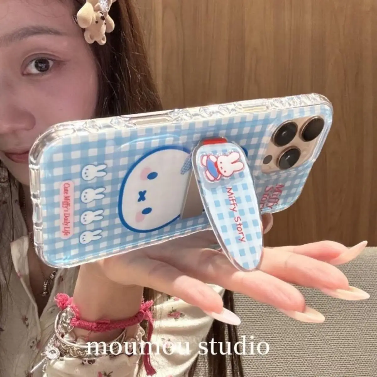 

Miffy Kawaii Cartoon Rabbit Phone Case Cute Anime Holder Mobile Phone Case Suitable for Iphone16Promax Iphone1514