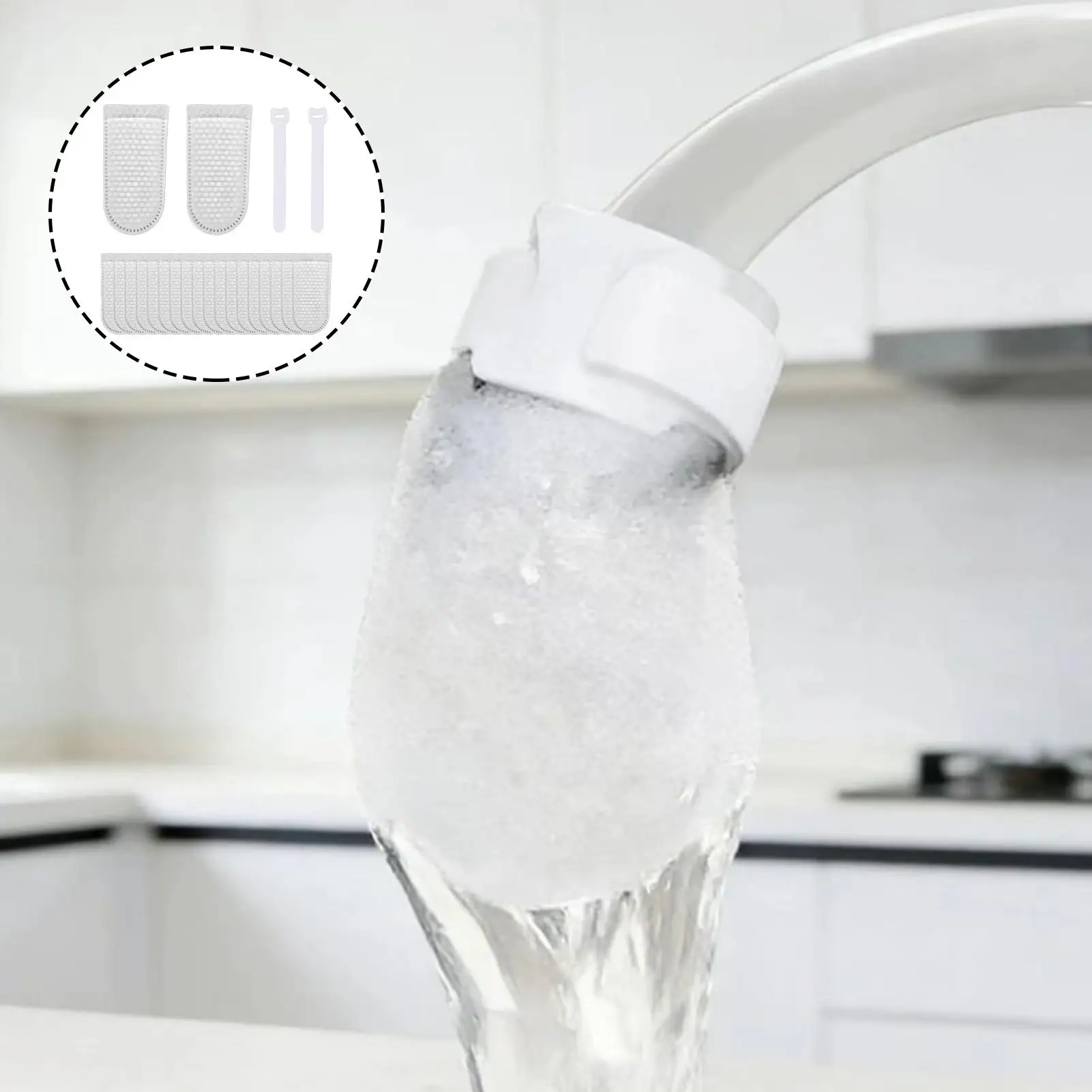 50Pcs Faucet Filter Cotton Prevents Splashing And Filters Tap Water Sand Rust Scale Thickened Tap Water Purifier Bag