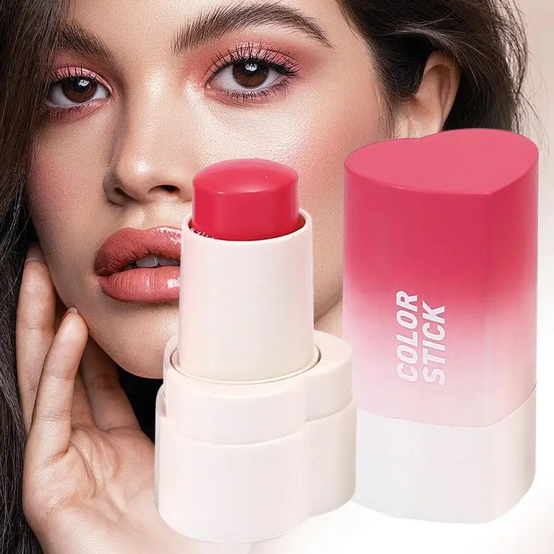 1 個機能チークスティック防水簡単カラーフェイスルージュ頬紅クリーム持続高色明るく肌のトーンメイクアップ