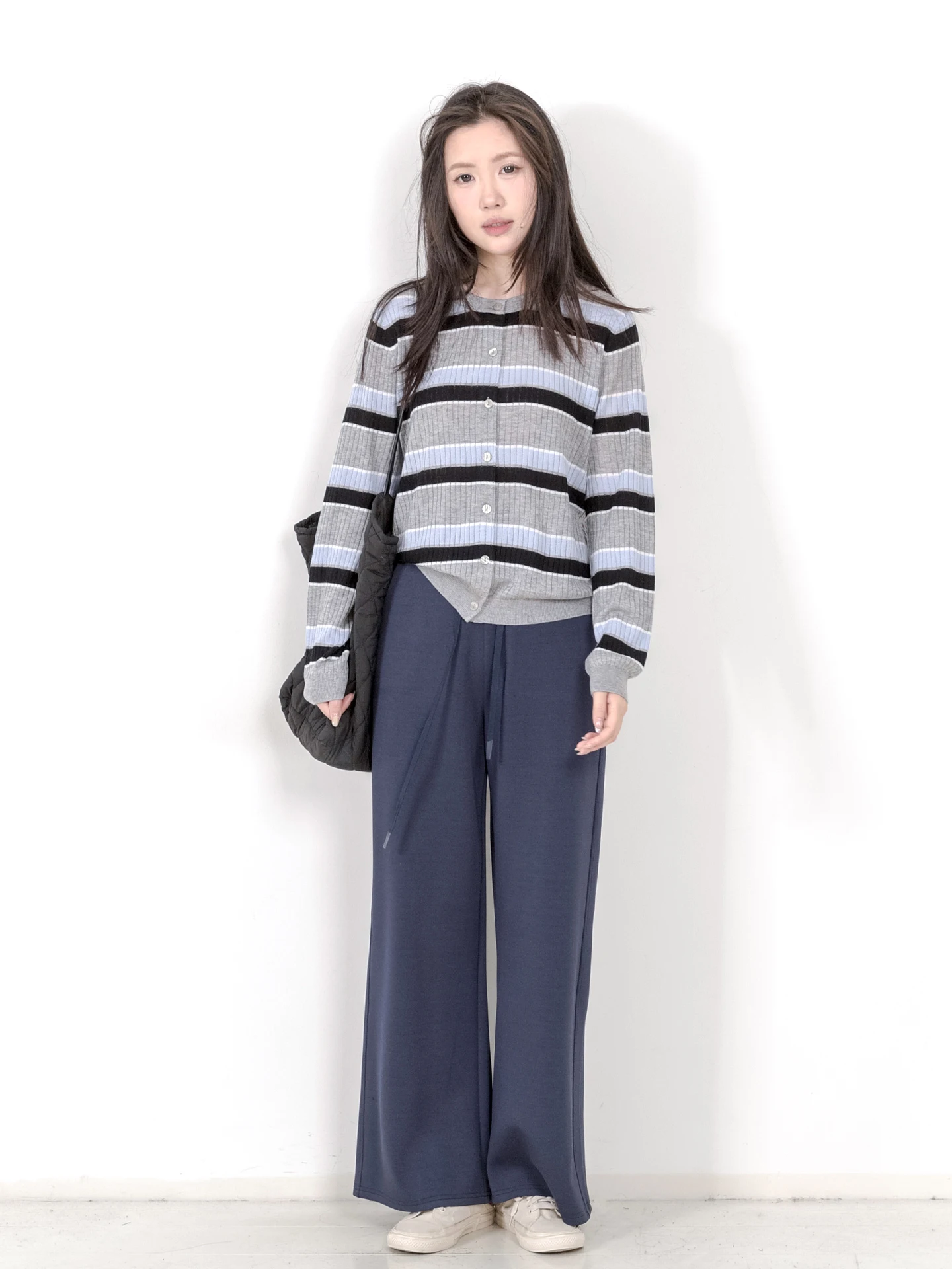 

Spring Vintage Color Block Short Knitted Cardigan Women's Outerwear round Neck Thin Gauge French Style Soft Blend Long Sleeve