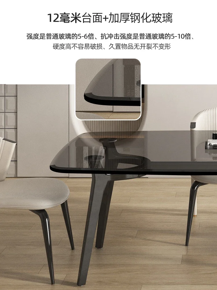 Household Dining Table Simple Rectangular Dining Table Designer Suspension Dining Tables and Chairs Set