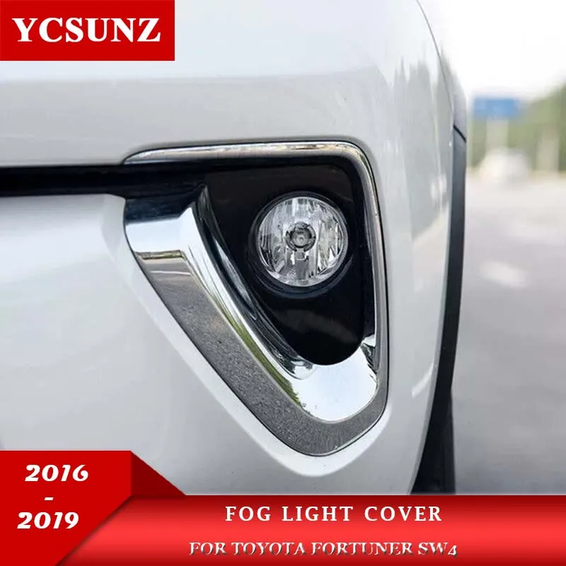 ABS Fog Light Cover For Toyota Fortuner SW4 2016 2017 2018 2019 Fog Lamp Hood Car Exterior Accessories