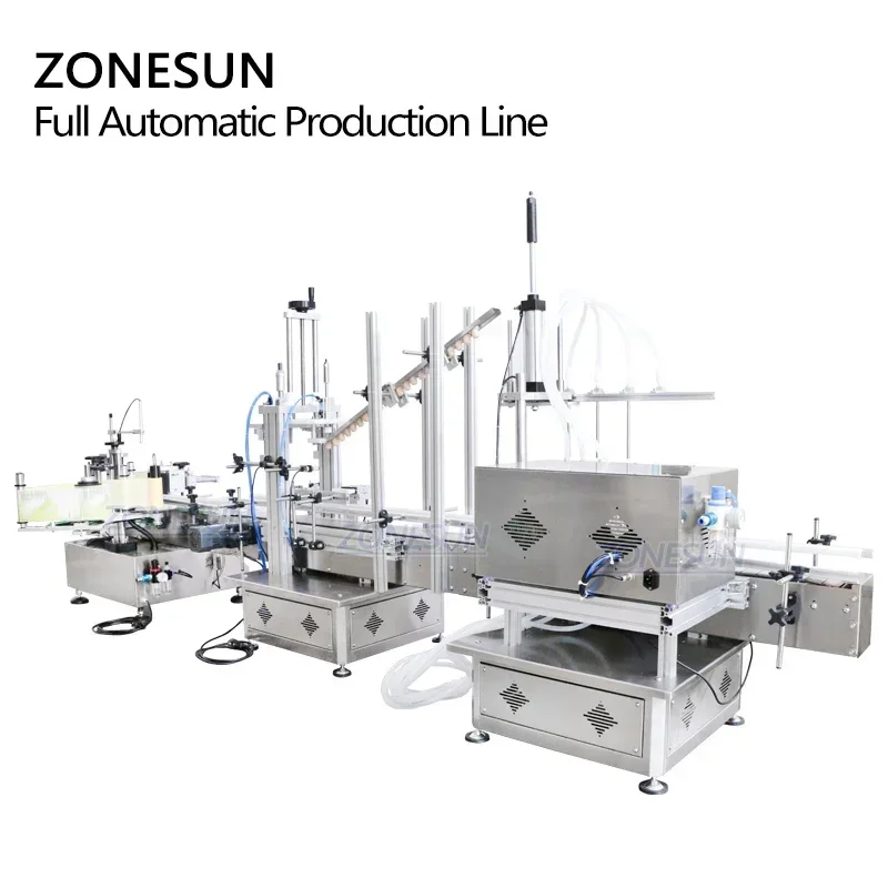 ZONESUN-teclas de buceo automáticas de escritorio, jabón espumoso, aceite esencial, líquido, botella redonda, llenado, tapado, máquina etiquetadora, ZS-FAL180C
