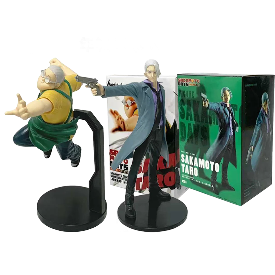Stock original bandai anime figure sakamoto days vibration stars-sakamoto taro asakura glow action figurine pvc toys model doll