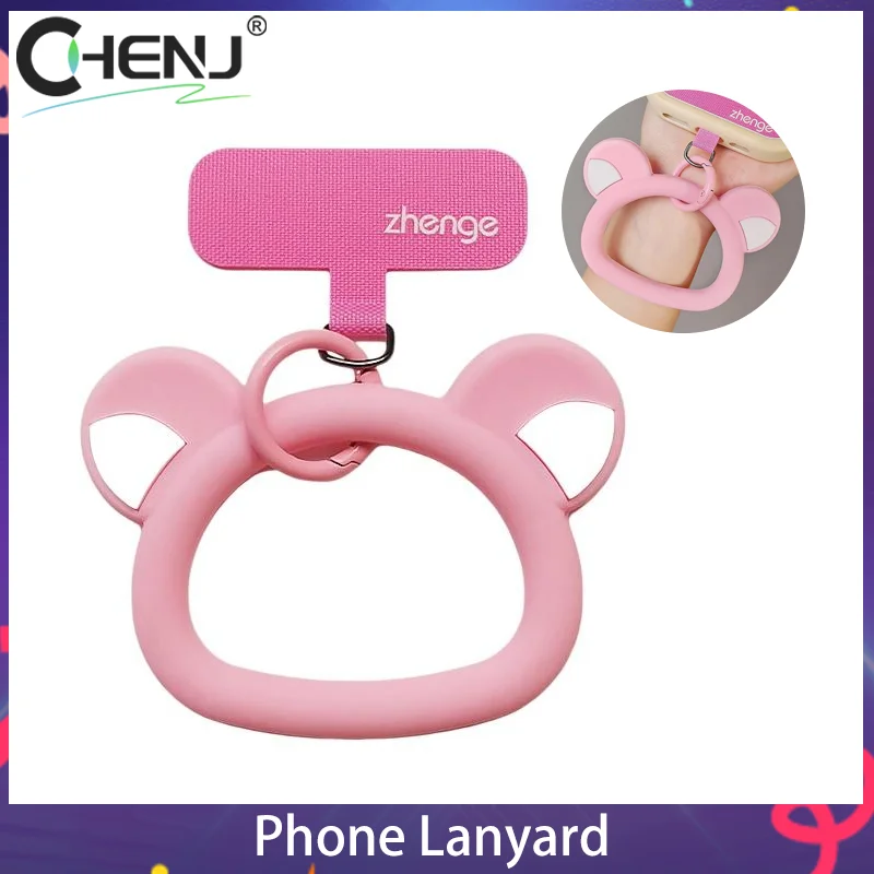 

Bear Silicone Mobile Phone Wrist Strap Anti-fall Phone Lanyard Anti-lost Bracelet For 17 Hanging Rope Car Keychain