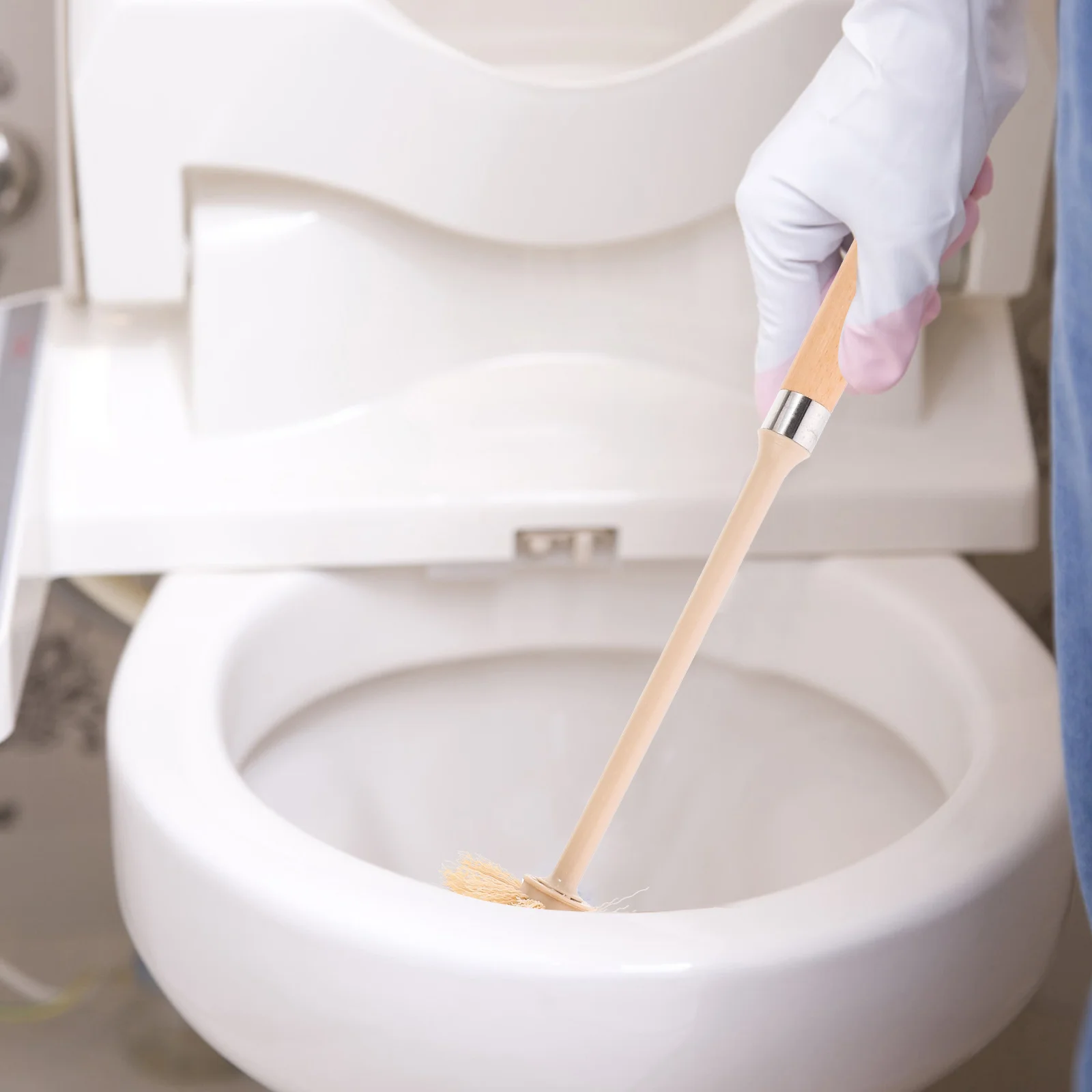 

Wood Handle Toilet Brush Long Handle Cleaning Brush Soft Bristles Non Scratch Ergonomic Bathroom Tool Suspended Hanging Toilet