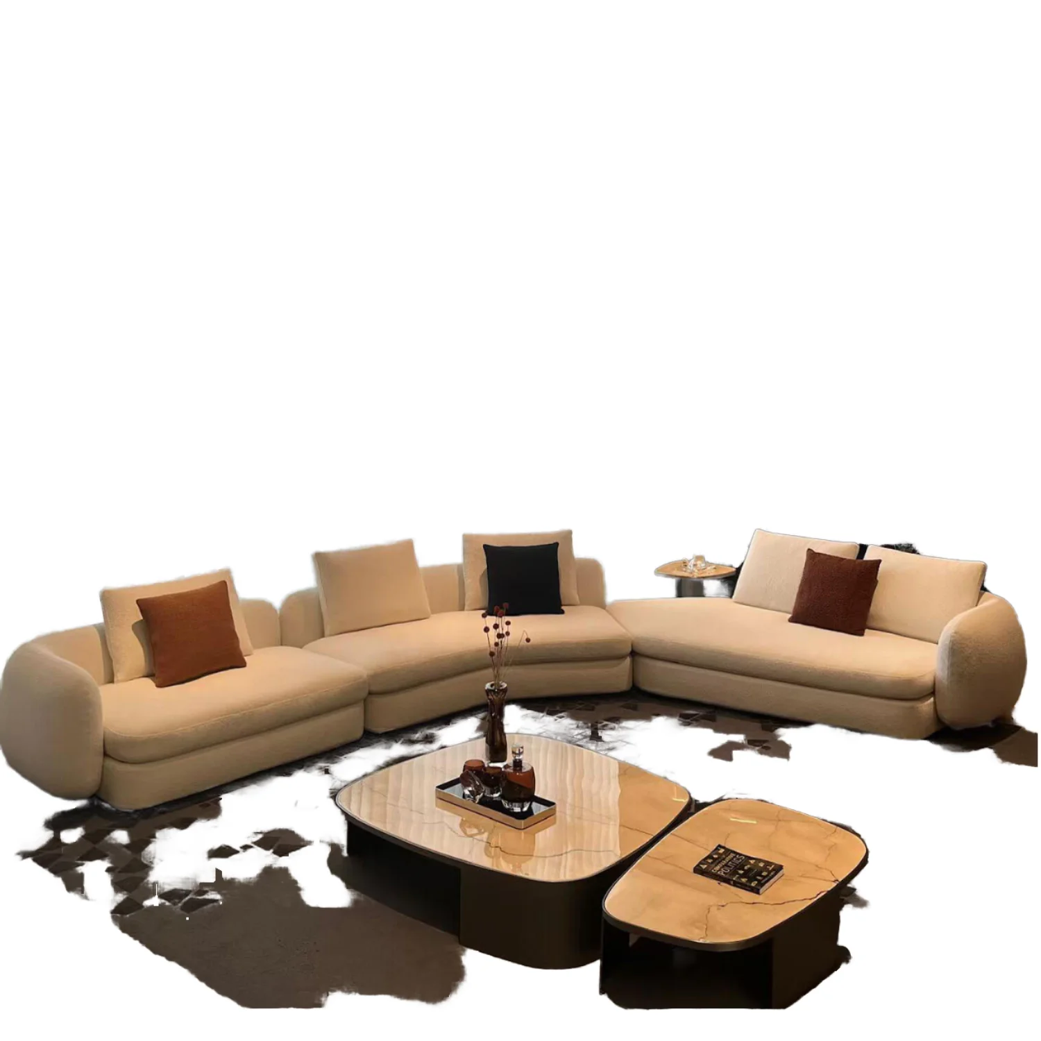 tr Sale High-End Minimalist L-Shaped Large Couch Set Square Square Square for Hotel Hospital School Mall Warehouse Villa Living&